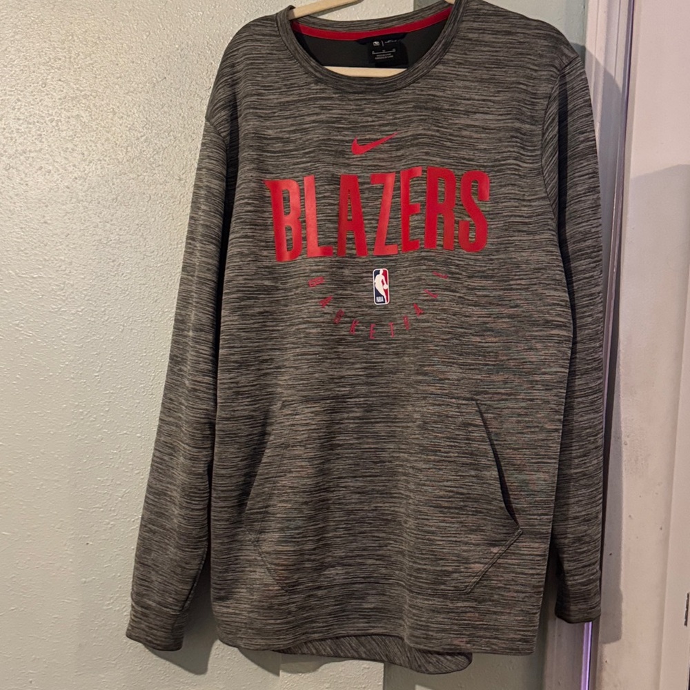Nike Gray Crewneck Sweatshirt with Red Blazers Logo